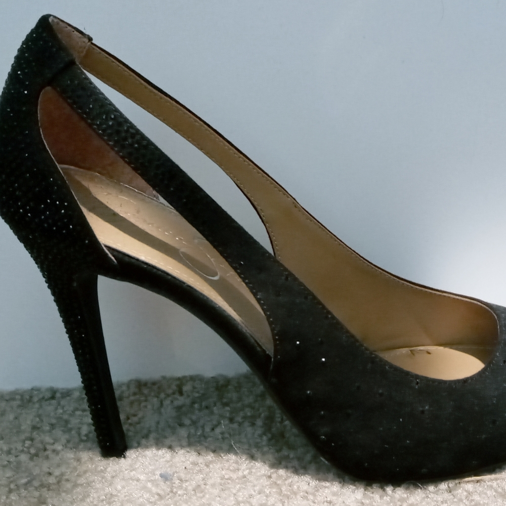 Black bling high heels
